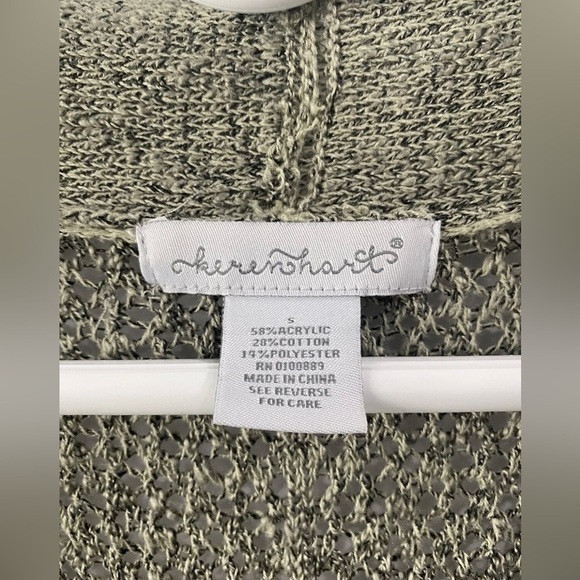 Keren Hart Loose Knit Cardigan Sweater Semi Sheer 3/4 Sleeve Women's Size S - Picture 5 of 7